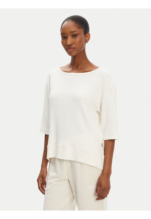 BOSS Bluzka Ottoman 50540029 Écru Relaxed Fit