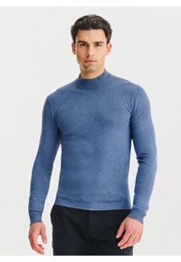 Pako Lorente - PAKO LORENTE - Półgolf męski w niebieskim kolorze. Kolor: niebieski, czarny, beżowy. Materiał: nylon, wiskoza. Wzór: gładki, ze splotem #3