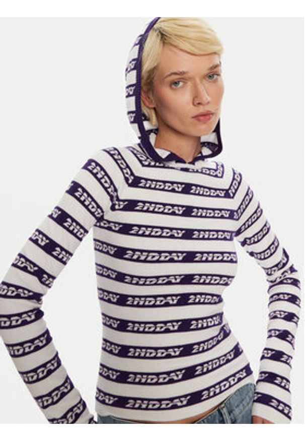2NDDAY Sweter Conner 2245342404 Niebieski Slim Fit. Kolor: niebieski. Materiał: syntetyk