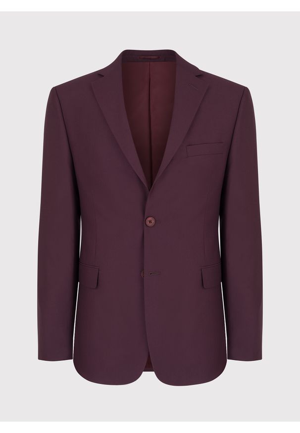 Pako Lorente - PAKO LORENTE – Bordowa marynarka garniturowa P22SF-3G-016-D-S. Okazja: na ślub cywilny, na wesele. Kolor: czerwony. Wzór: gładki. Styl: boho