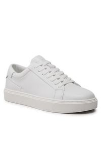 Calvin Klein Sneakersy Low Top Lace Up Lth Sm HM0HM01018 Biały. Kolor: biały. Materiał: skóra