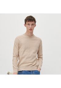 Reserved - Sweter z domieszką wełny - Beżowy. Kolor: beżowy. Materiał: wełna #1