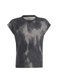 Adidas - Koszulka Future Icons Allover Print Cotton Kids. Kolor: czarny. Materiał: bawełna. Wzór: nadruk. Sport: joga i pilates
