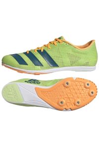 Adidas - Buty kolce adidas Distancestar M GY0947 pomarańczowe zielone. Zapięcie: sznurówki. Kolor: zielony, wielokolorowy, pomarańczowy. Materiał: materiał