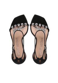 Stuart Weitzman Sandały Stardust 100 Sandal S7033 Czarny. Kolor: czarny. Materiał: zamsz, skóra