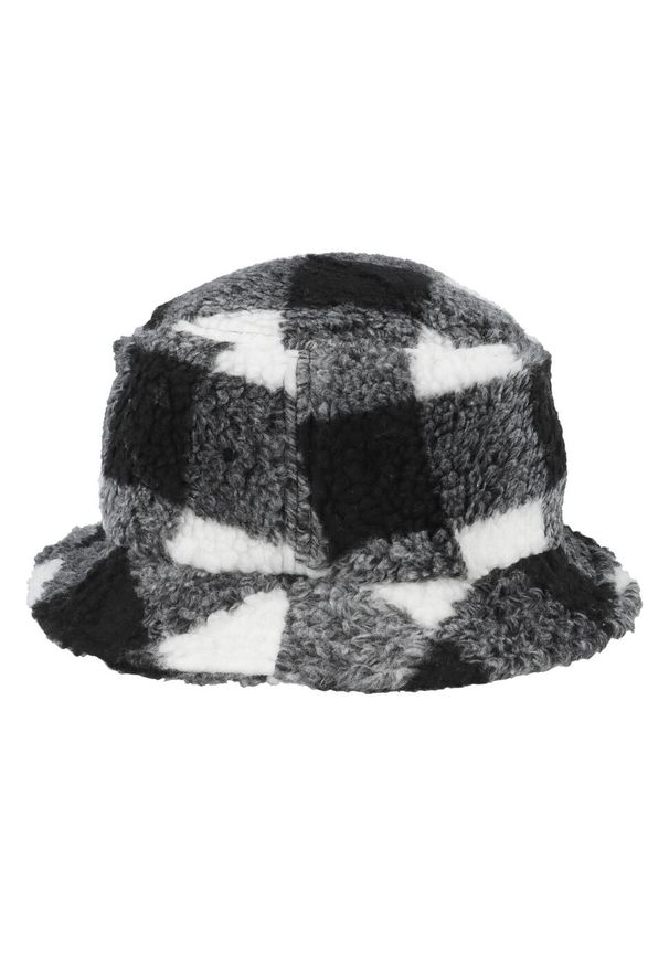 FLEXFIT - Sherpa Bucket Hat W Kratkę. Kolor: biały. Wzór: kratka