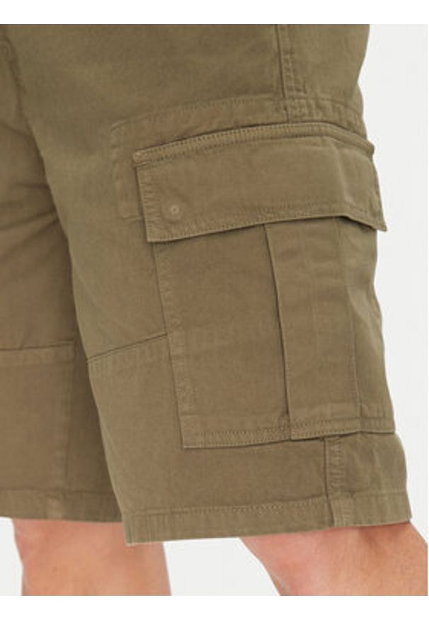 Guess Jeans Szorty materiałowe M5GD45 WGCV1 Khaki Regular Fit. Kolor: brązowy. Materiał: bawełna