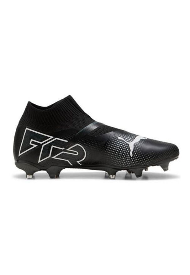 Buty piłkarskie męskie Puma Future 7 Match+ Ll Fg ag. Zapięcie: bez zapięcia. Kolor: czarny, biały, wielokolorowy. Materiał: tkanina, materiał, syntetyk. Szerokość cholewki: normalna. Sport: piłka nożna