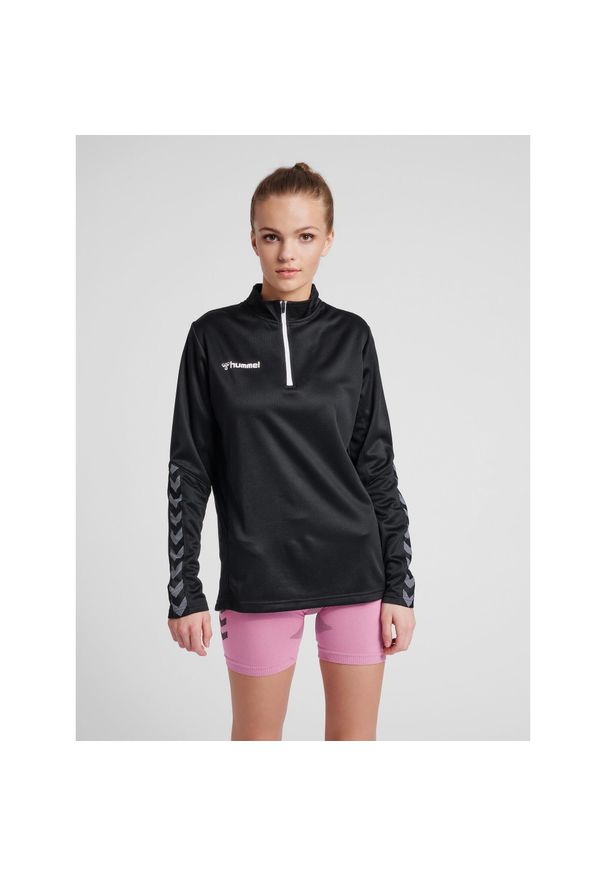 Kurtka damska Hummel Zip hmlAUTHENTIC Poly. Kolor: czarny, wielokolorowy, biały. Materiał: poliester. Sport: fitness, piłka ręczna