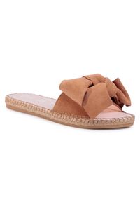 Manebi Espadryle Sandals With Bow W 1.1 J0 Brązowy. Kolor: brązowy. Materiał: skóra, zamsz