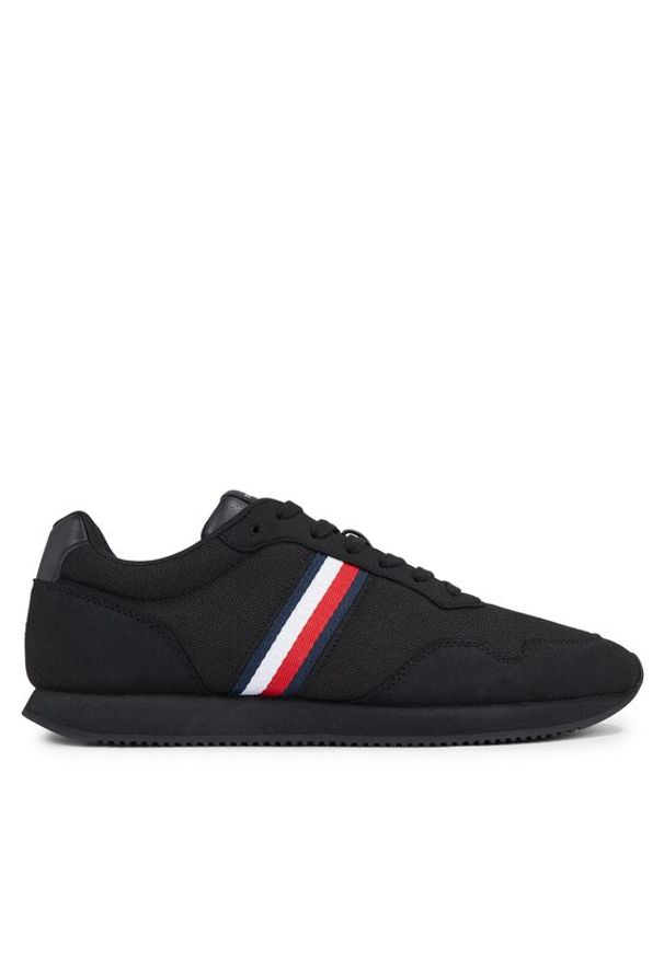 TOMMY HILFIGER - Tommy Hilfiger Sneakersy Lo Runner Mix FM0FM04958 Czarny. Kolor: czarny. Materiał: materiał