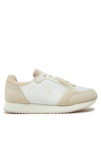 Calvin Klein Jeans Sneakersy Runner Laceup Low Mg Media YW0YW01644 Écru. Materiał: materiał