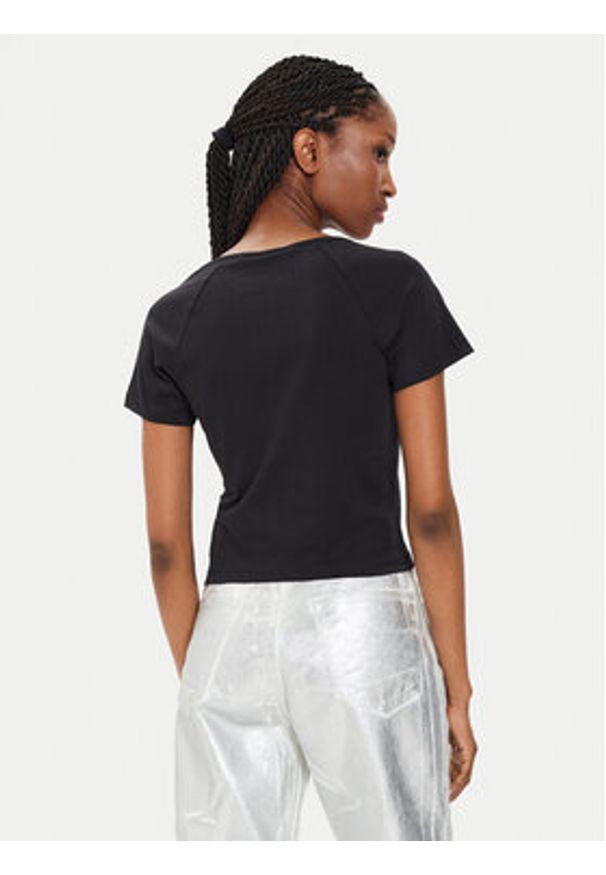 Juicy Couture T-Shirt Ride A Cowgirl JCWCT23333 Czarny Slim Fit. Kolor: czarny. Materiał: bawełna