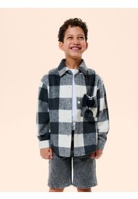 Sinsay - Kurtka koszulowa w kratę - kremowy. Kolor: kremowy #1