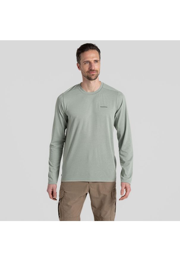 CRAGHOPPERS - Longsleeve męskie Craghoppers NosiLife Abel LS T-Shirt. Kolor: zielony. Długość rękawa: długi rękaw. Sport: turystyka piesza