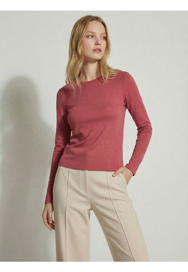 Sinsay - Bawełniana koszulka z długim rękawem - Inny. Materiał: bawełna. Długość rękawa: długi rękaw. Długość: długie