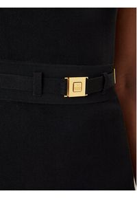 Elisabetta Franchi Sukienka dzianinowa AM-02S-61E2-V390 Czarny Regular Fit. Kolor: czarny. Materiał: wiskoza #4