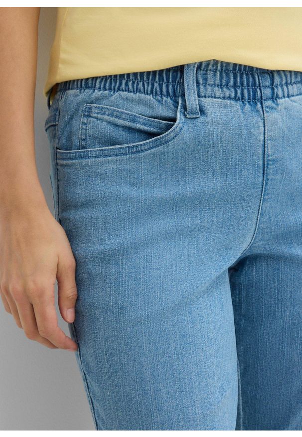 bonprix - Spodnie Straight, mid waist, z wygodnym paskiem (2 pary). Kolor: biały