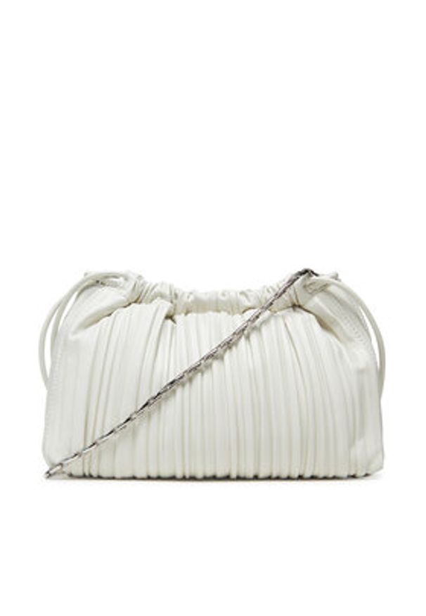 Calvin Klein Torebka Drawstring Plisse Crossbody LV04F3076G Biały. Kolor: biały. Materiał: skórzane
