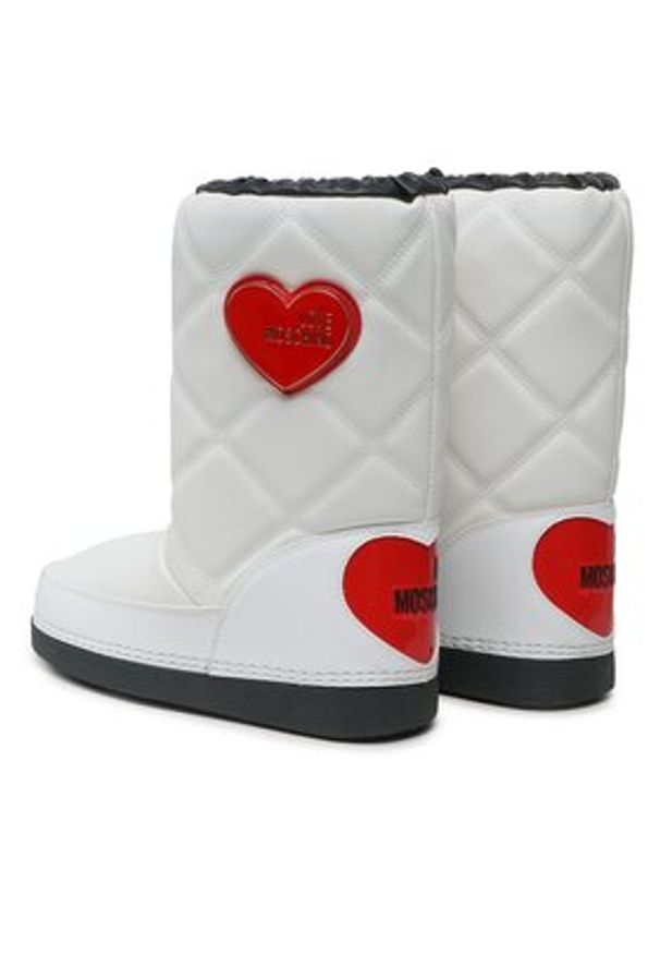 Love Moschino - LOVE MOSCHINO Śniegowce JA24172G1HIT710A Biały. Kolor: biały. Materiał: skóra
