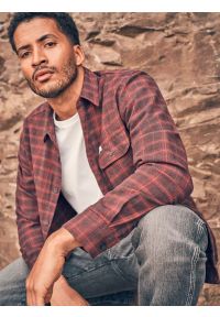 Wrangler - MĘSKA KOSZULA WRANGLER 1 PKT FLANNEL SHIRT BLACK WINE 112371522 #4