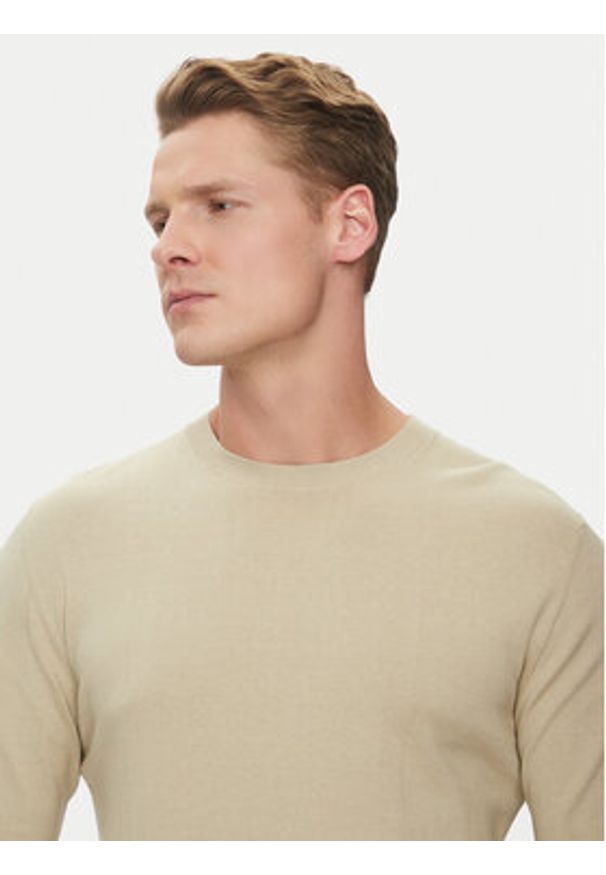 Marciano Guess Sweter 5GHR02 5861Z Beżowy Regular Fit. Kolor: beżowy. Materiał: bawełna