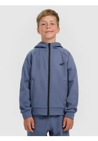 4f - 4F Bluza dresowa rozpinana z kapturem chłopięca - granatowa 164 (13-14 lat). Typ kołnierza: kaptur. Kolor: niebieski. Materiał: dresówka. Sezon: lato. Styl: klasyczny #1