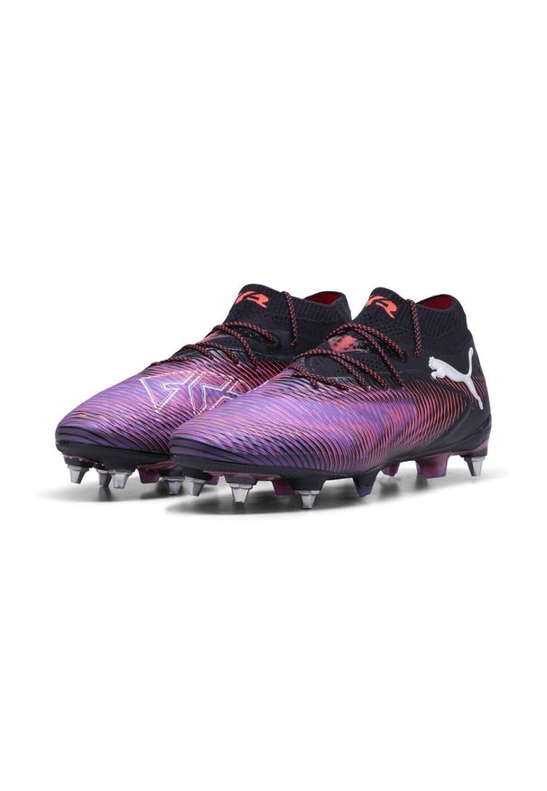 Puma - Buty piłkarskie FUTURE 8 ULTIMATE MxSG PUMA Black White Glowing Red. Kolor: biały, czerwony, wielokolorowy, czarny. Materiał: materiał, syntetyk, tkanina. Sport: piłka nożna