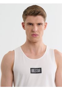 Big-Star - Koszulka męska bez rękawów z logo BIG STAR biała Jacke 100. Okazja: na co dzień. Kolor: biały. Materiał: jeans, bawełna, dzianina. Długość rękawa: bez rękawów. Wzór: nadruk. Sezon: lato. Styl: casual, sportowy #3