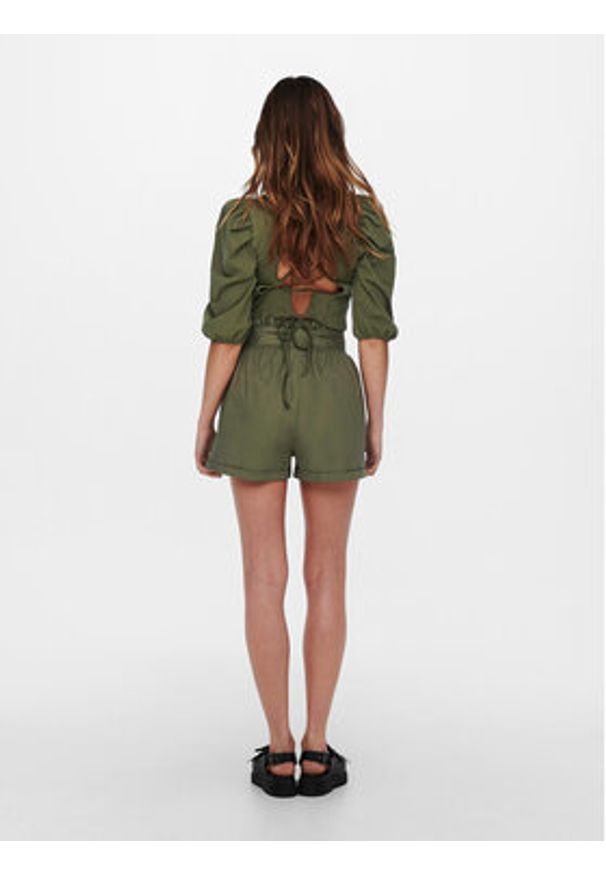 only - ONLY Szorty materiałowe Smilla 15154906 Khaki Regular Fit. Kolor: brązowy. Materiał: bawełna