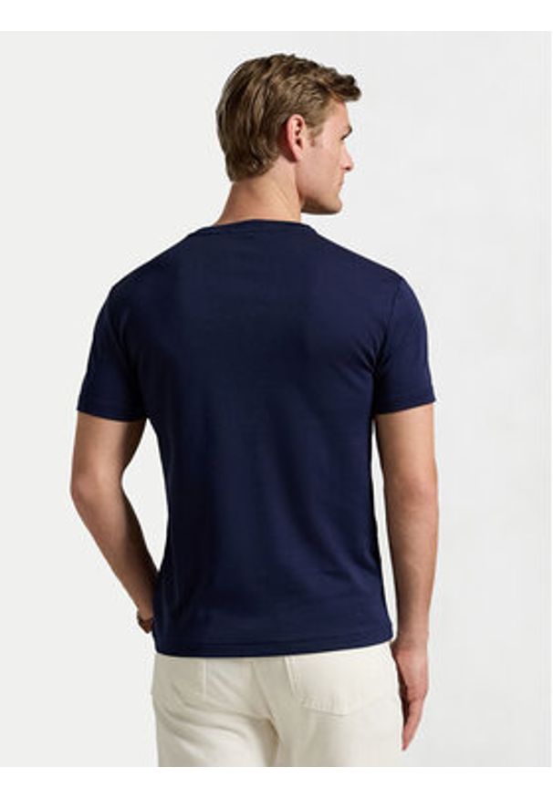 Polo Ralph Lauren T-Shirt 710740727 Granatowy Slim Fit. Typ kołnierza: polo. Kolor: niebieski. Materiał: bawełna