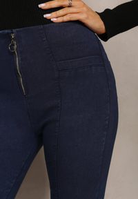 Renee - Granatowe Dopasowane Spodnie Skinny Mystia. Kolor: niebieski #5