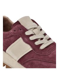 Bordowe Sneakersy Filippo Modne Obuwie Damskie. Okazja: na co dzień. Zapięcie: sznurówki. Kolor: czerwony. Materiał: zamsz #9