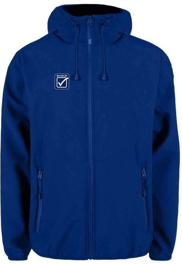 Unisex Kurtka Softshell Givova Royal XL - Wiatroodporna i Oddychająca. Kolor: niebieski. Materiał: softshell. Sport: turystyka piesza