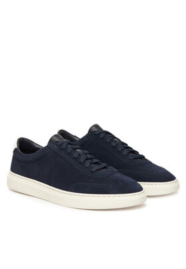 BOSS Sneakersy Kieran 50548715 Granatowy. Kolor: niebieski. Materiał: skóra, zamsz