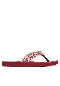 TOMMY HILFIGER - Tommy Hilfiger Japonki Corportate Sandal FW0FW09610 Czerwony. Kolor: czerwony. Materiał: materiał #3
