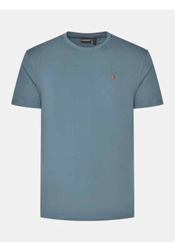 Napapijri T-Shirt Salis NP0A4H8D Szary Regular Fit. Kolor: szary. Materiał: bawełna