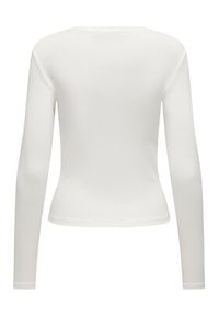 only - ONLY Bluzka Riley 15323159 Biały Slim Fit. Kolor: biały. Materiał: bawełna #3