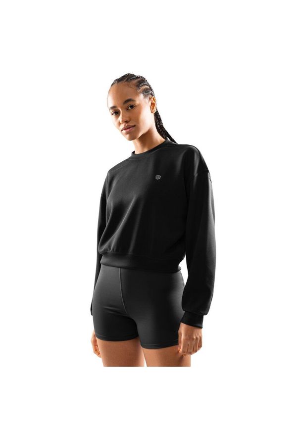 SIROKO - Bluza treningowa crop top dla kobiet Fitness Siroko Studio. Kolor: czarny. Materiał: materiał. Sport: fitness