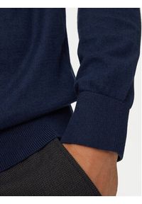 Bugatti Sweter 7400 65520B Granatowy Regular Fit. Kolor: niebieski. Materiał: bawełna #3