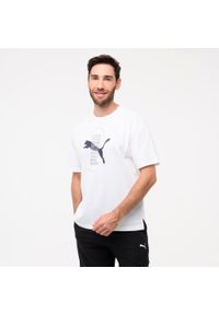 Decathlon - Koszulka z krótkim rękawem męska Puma Gym & Pilates. Materiał: bawełna. Długość rękawa: krótki rękaw. Długość: krótkie. Sport: joga i pilates #1