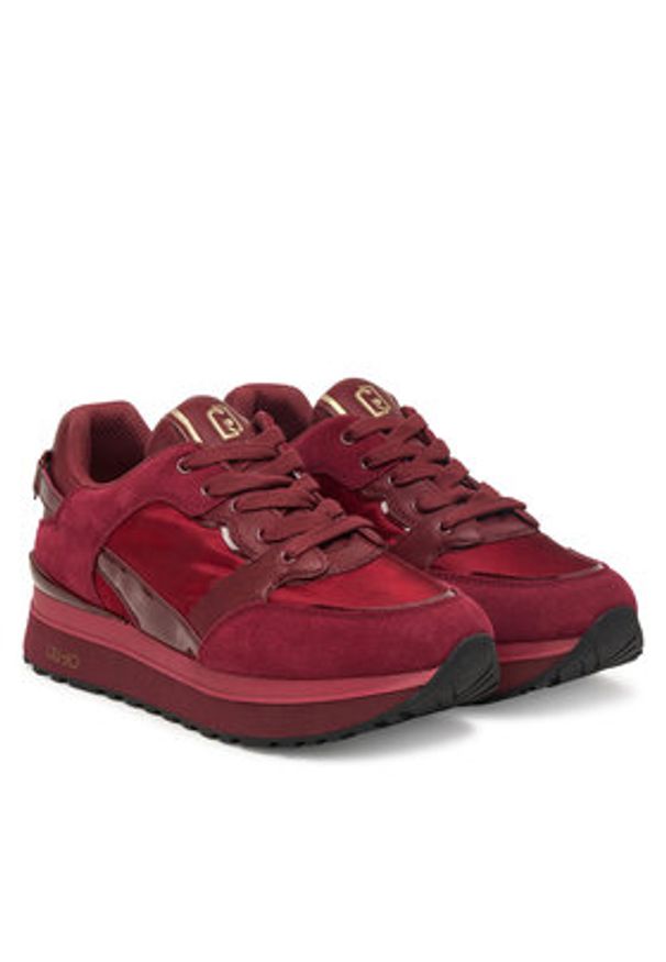 Liu Jo Sneakersy Maxi Wonder 91 BF5005 PX522 Bordowy. Kolor: czerwony. Materiał: zamsz, skóra