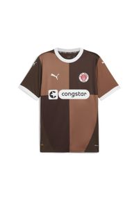 Puma - Męska koszulka domowa FC St. Pauli 24/25 PUMA Espresso Brown White. Kolor: brązowy, biały, wielokolorowy. Sport: piłka nożna