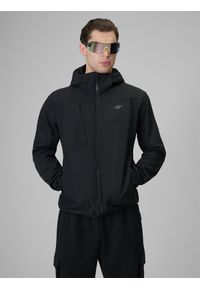 4f - 4F Kurtka softshell wiatroodporna membrana 5000 męska - czarna S. Typ kołnierza: kołnierzyk stójkowy. Kolor: czarny. Materiał: softshell #1