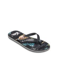 Quiksilver - Klapki dla Mężczyzn MOLOKAI ART 25 Czarny. Kolor: niebieski. Materiał: materiał, syntetyk, guma. Szerokość cholewki: normalna. Sport: fitness, pływanie