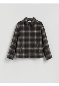 Reserved - Koszula comfort fit z dodatkiem wełny - brązowy. Kolor: brązowy. Materiał: wełna #1