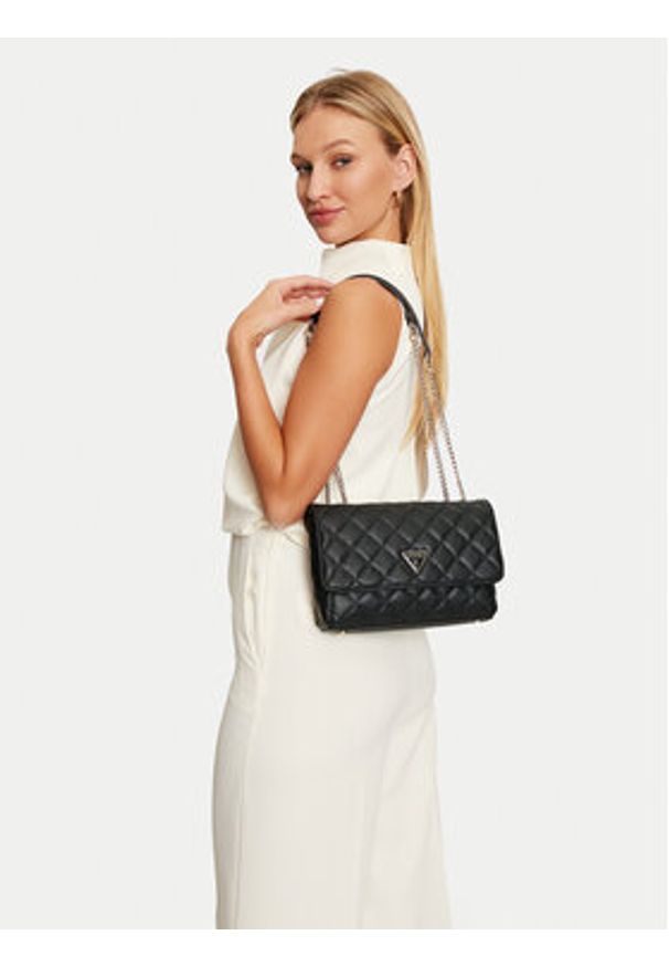 Guess Torebka HWEQG9 50921 Czarny. Kolor: czarny. Materiał: skórzane
