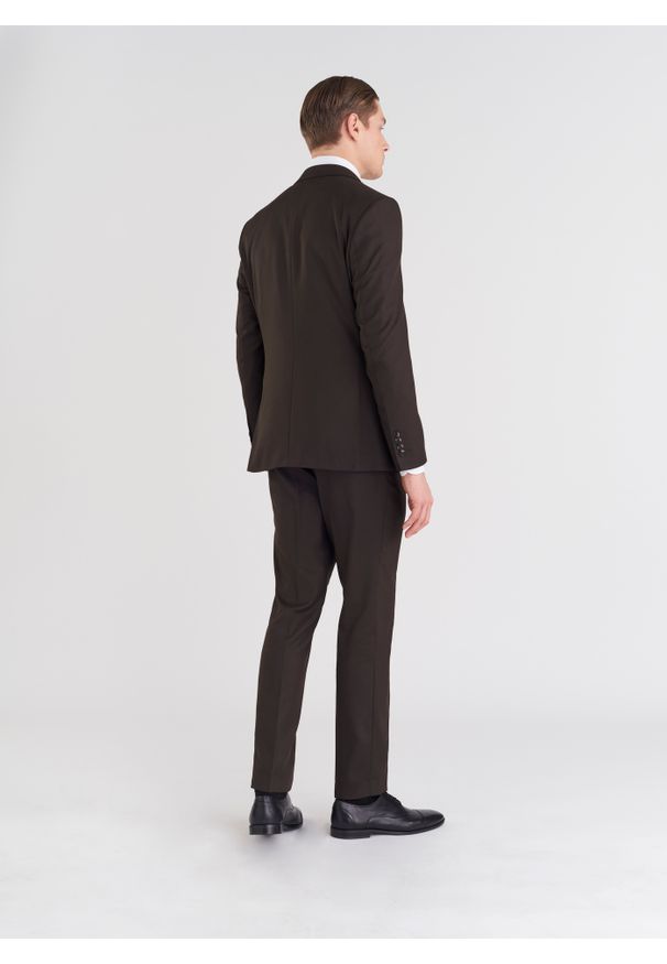 Pako Lorente - PAKO LORENTE – Brązowe spodnie w kant męskie. Kolor: brązowy