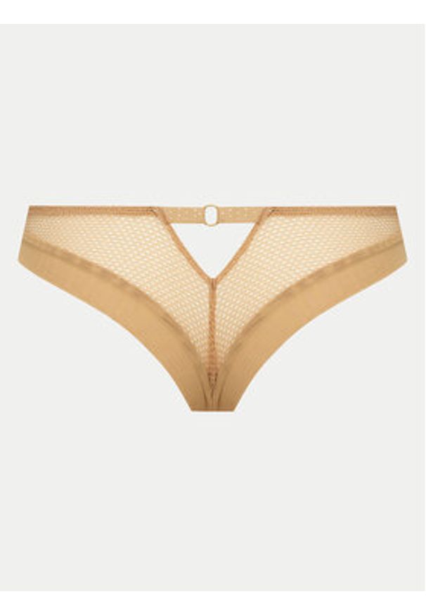 Chantelle Stringi Fleurs Si C12Q90 Beżowy. Kolor: beżowy. Materiał: syntetyk