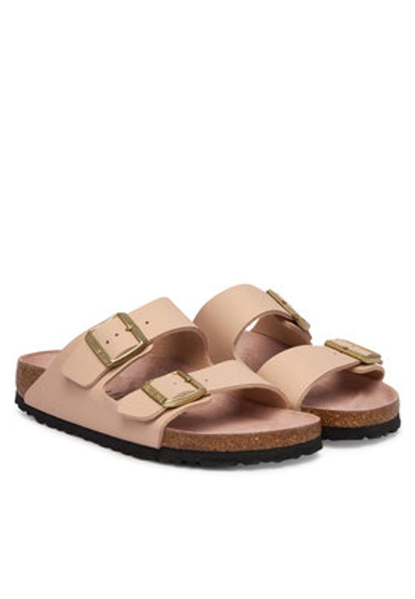 Birkenstock Klapki Arizona 1031525 Beżowy. Kolor: beżowy. Materiał: skóra